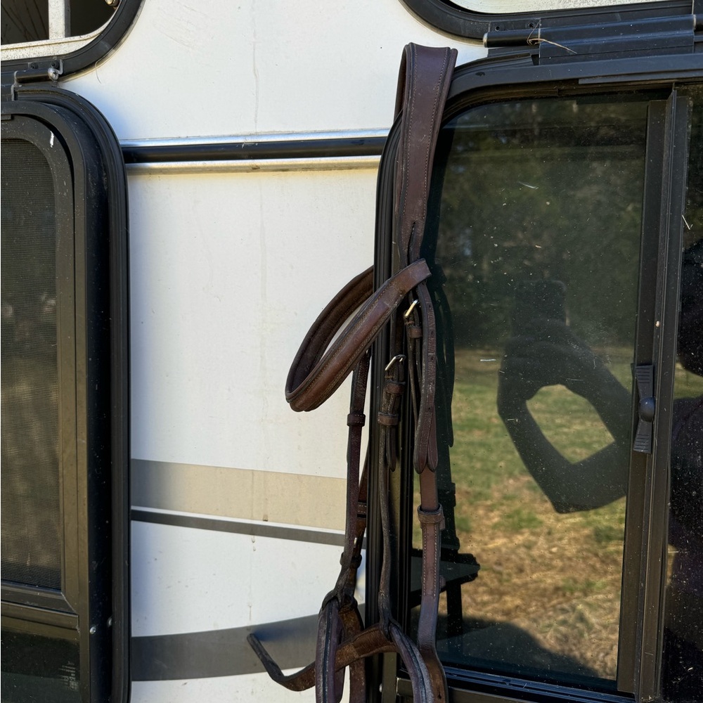 HDR padded Brown Leather Horse Bridle Headstall Horse